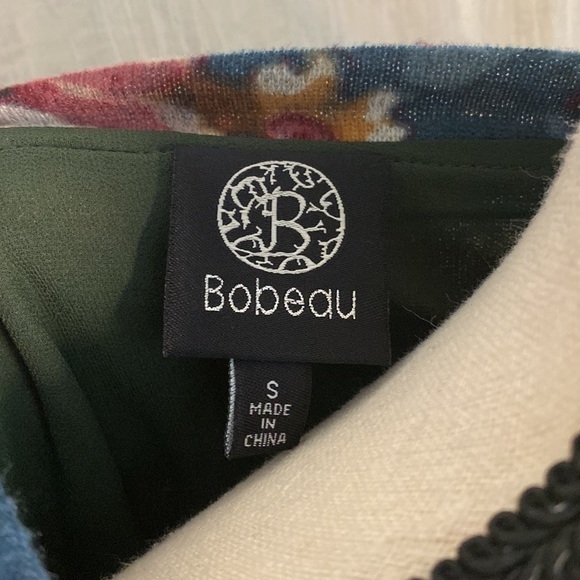 Bobeau‎ Floral and Dark Green Layered Long Sleeve Top Size Small - Picture 8 of 8